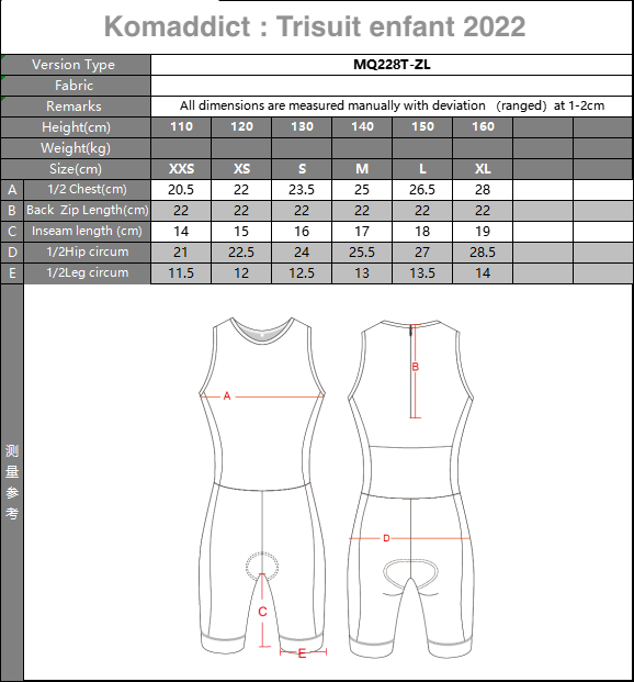 Kids Trisuits SM Back zipper