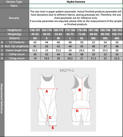 Trisuit Back Racer hydro homme