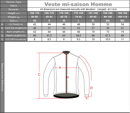 Vestes mi-saison Team Homme vélo